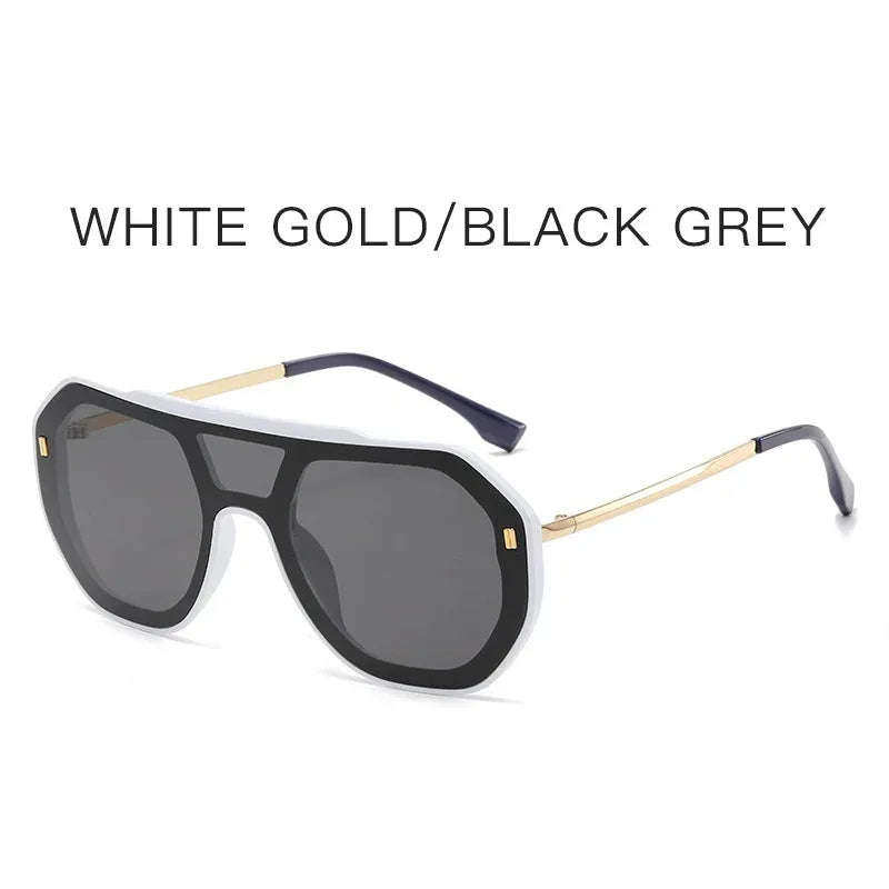 Large-frame Personalized Semi-metal Sunglass - Viexta