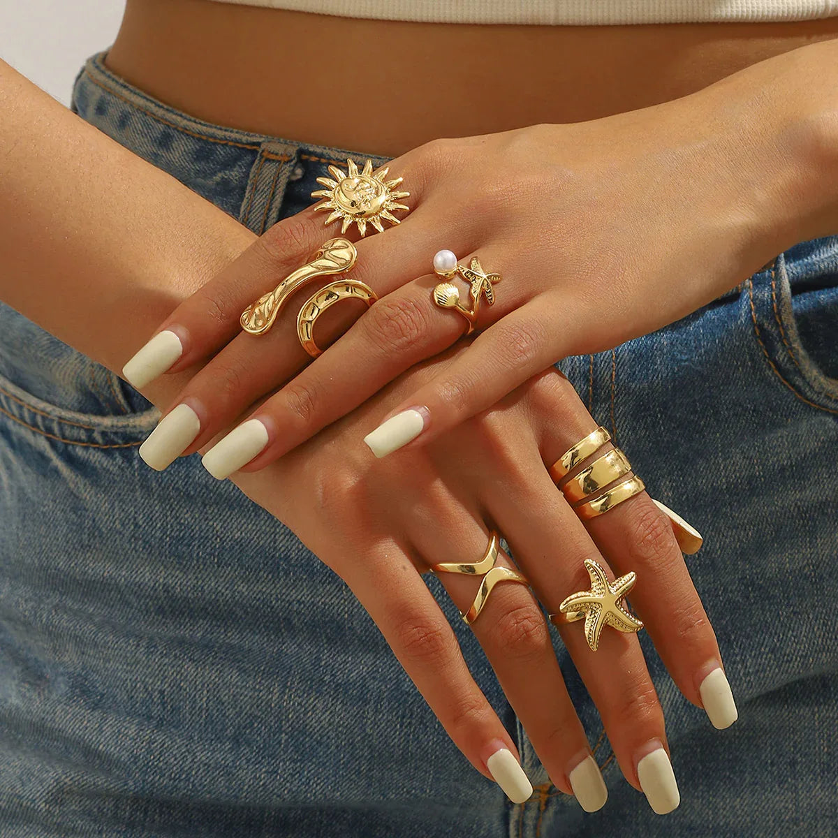Wavy Rhombus Plaid Ring