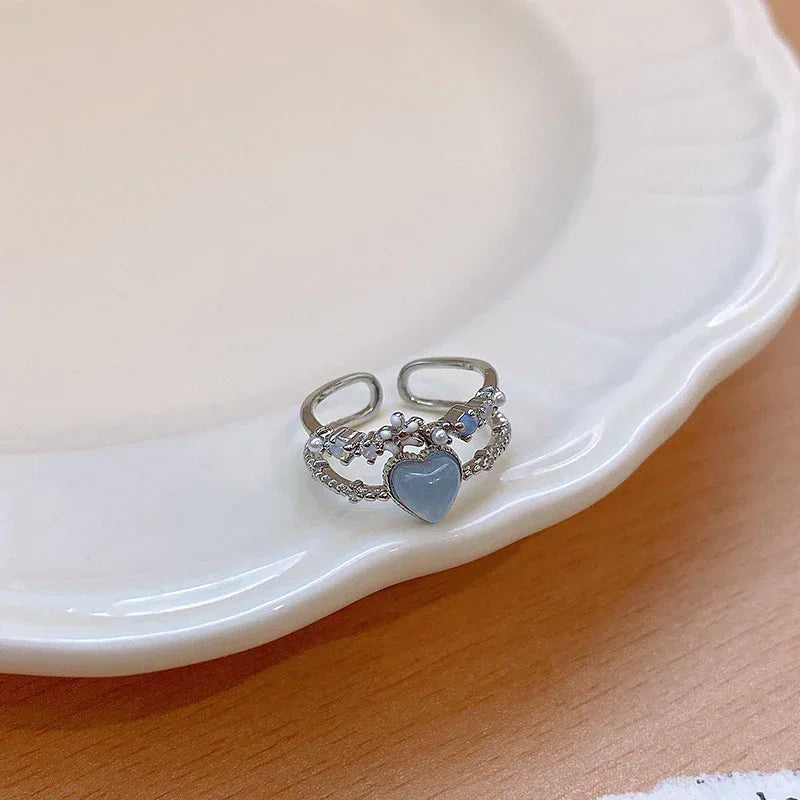Micro Set Crystal Zircon Pearl Ring - Viexta