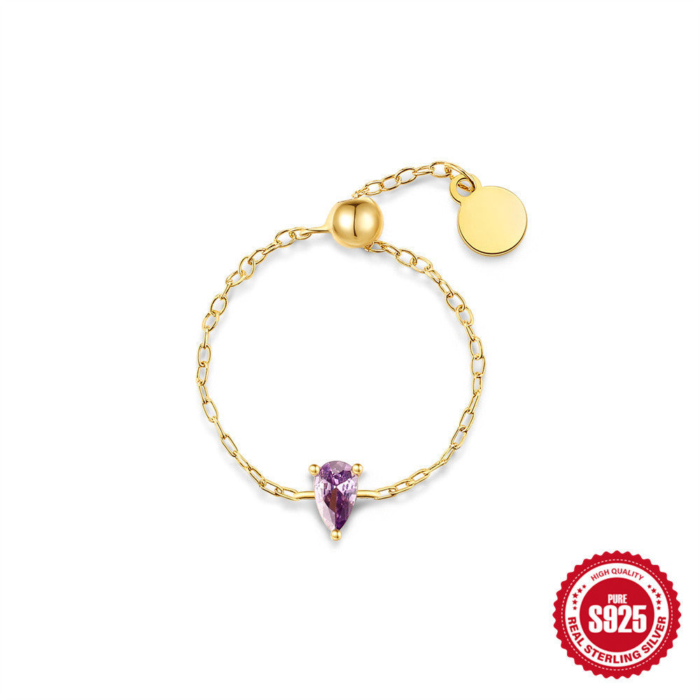 S925 Silver Niche Unique Chain Ring