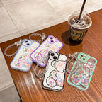 New iPhone Case Hanging Chain Cute Floral Bear - Viexta