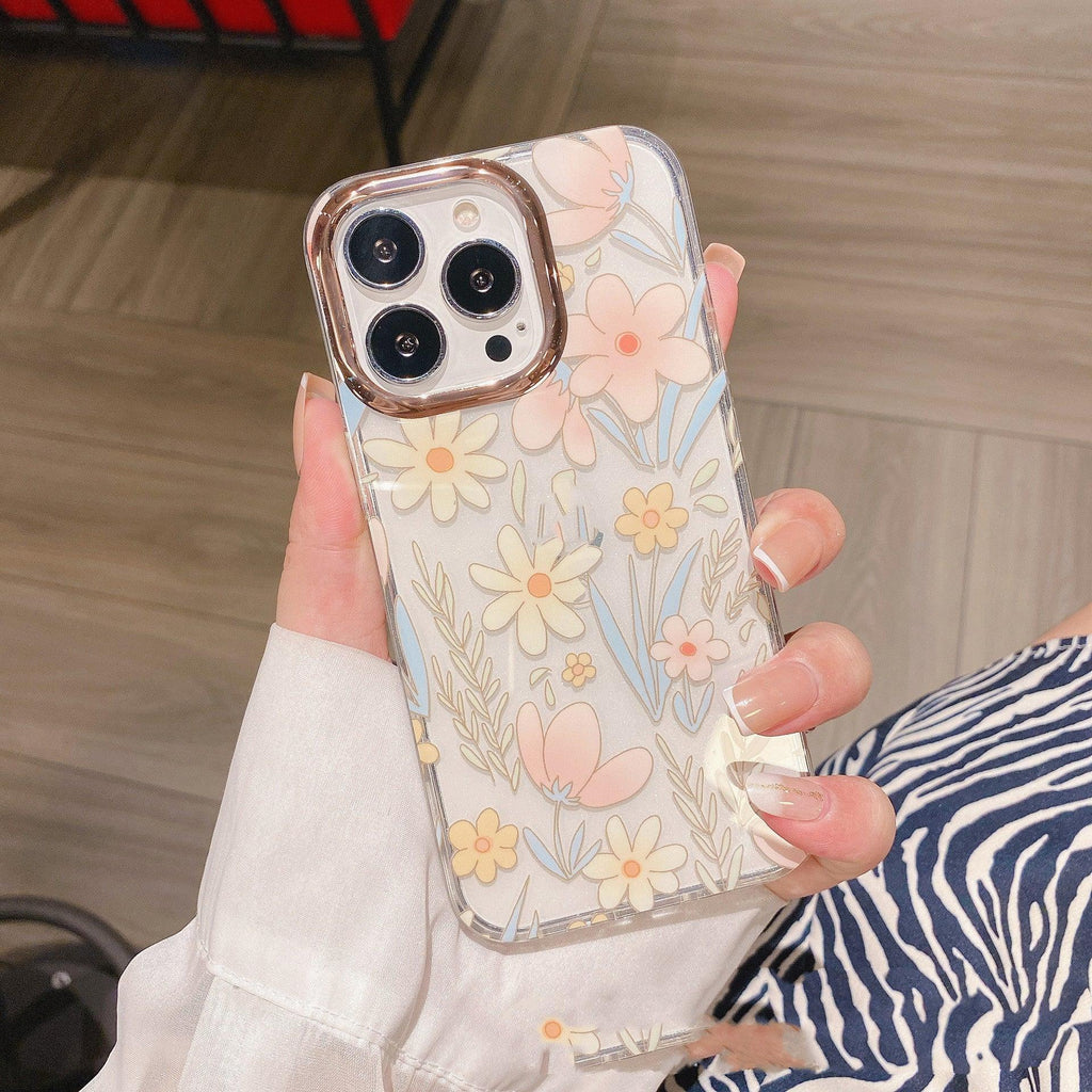 Transparent Flower Double-sided Laminated iPhone Case - Viexta