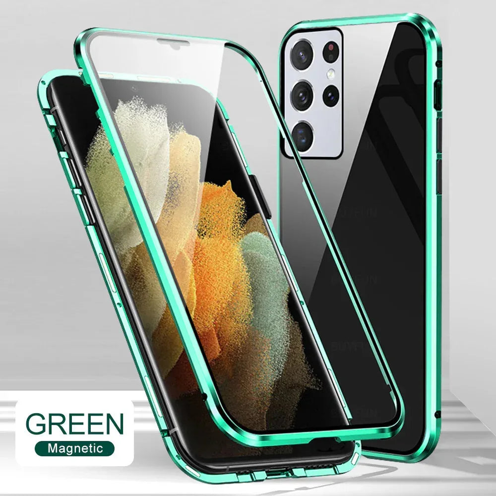 s23ultra-double-sided-glass-magnetic-king-phone-case - Viexta