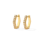 Hexagon Zircon-embedded Earrings - Viexta