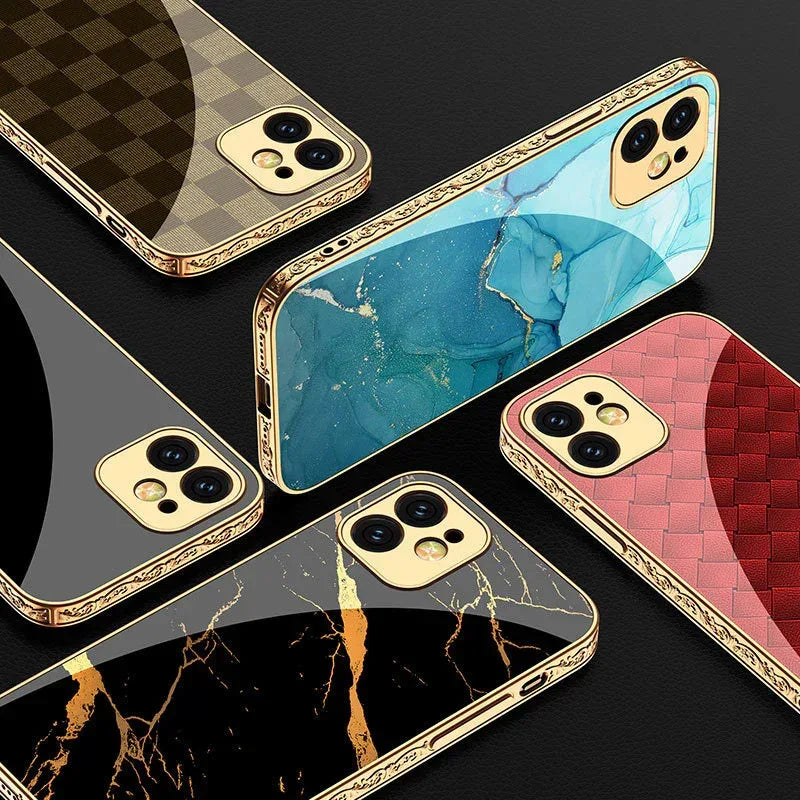 Silicone Embossed Tpu Glass iPhone Case - Viexta