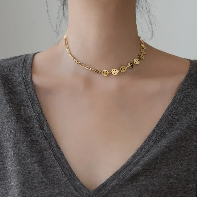 Titanium Steel Women's Zircon Clavicle Chain - Viexta
