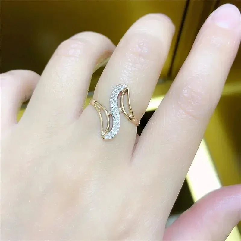Purple Gold Rhinestone Ring - Viexta