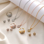 diamond-geometric-necklace-ring-earrings-3-piece-set - Viexta
