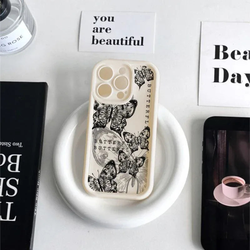 Butterfly Print Drop-resistant iPhone Case - Viexta