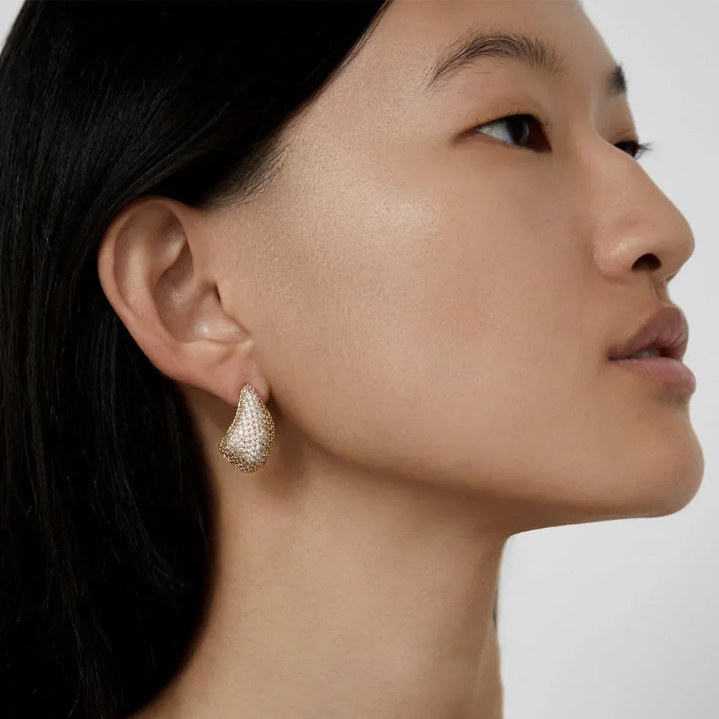 18k-gold-stainless-steel-white-diamond-bean-water-drop-earrings - Viexta