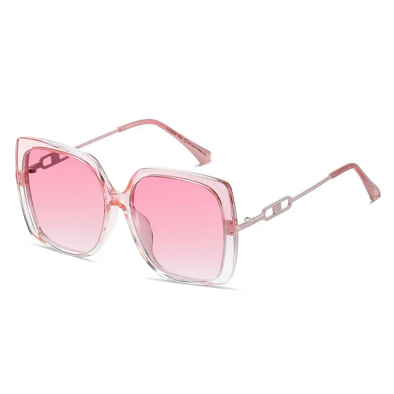Large Framed Metal Polarized Sunglasses - Viexta