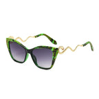Retro Snake Temple Metal Cat Eye Party Sunglasses - Viexta