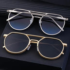 Metal Double Beam Vintage Sunglasses - Viexta