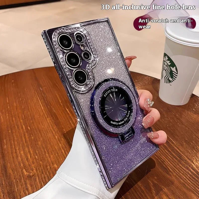 Glitter Magnetic Bracket Samsung Phone Case - Viexta