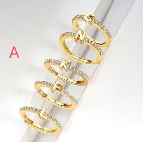 s925-sterling-silver-micro-inlaid-letters-ring - Viexta