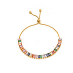 Zircon-studded Chain Pearl Bracelet