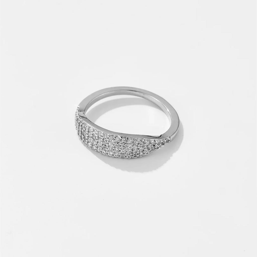 Micro Inlaid Zircon Versatile Niche Ring - Viexta