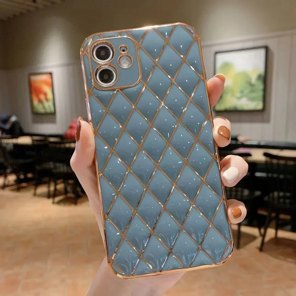 electroplated-diamond-pattern-iphone-case - Viexta