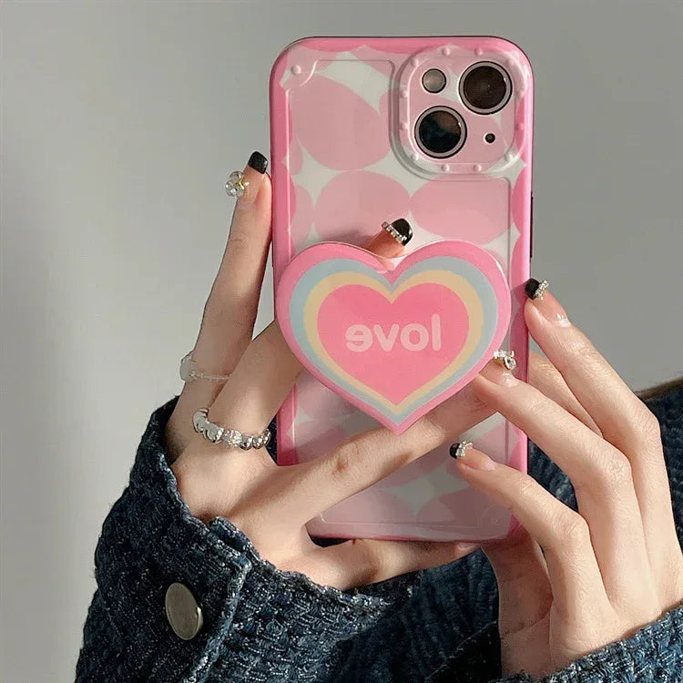 Girl Rainbow Love Bracket iPhone Case - Viexta