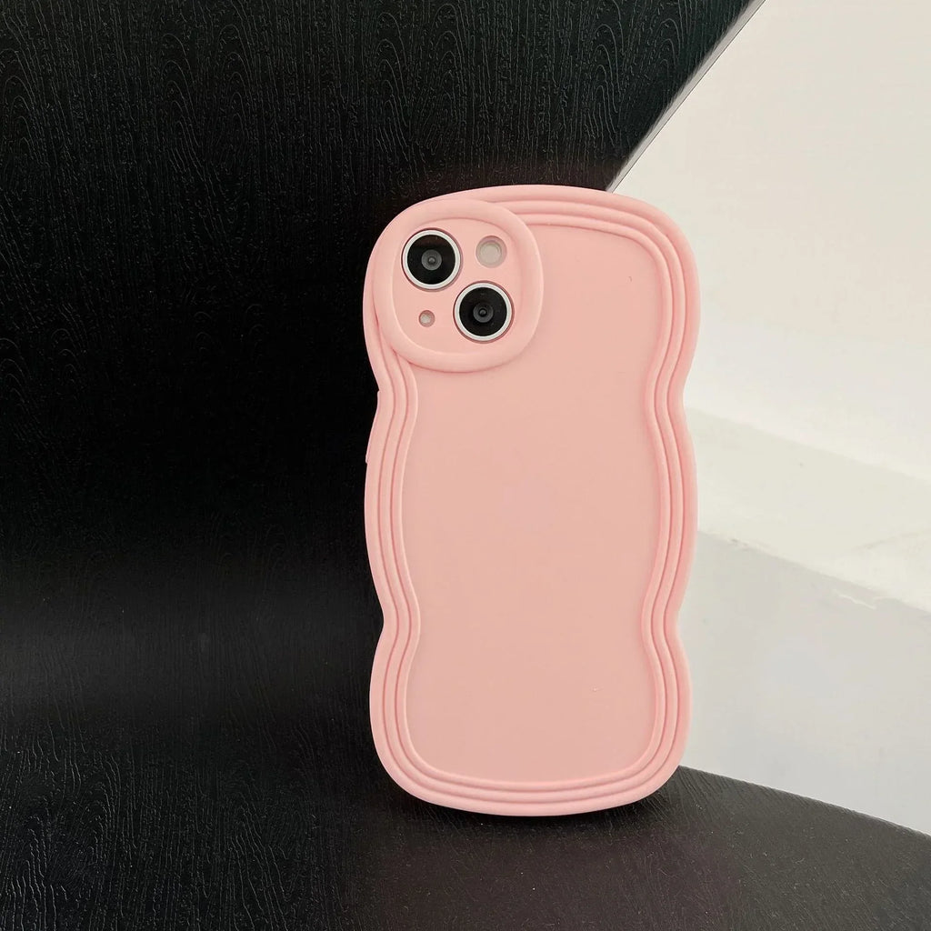 Liquid Solid Color Wavy Edge iPhone Case - Viexta