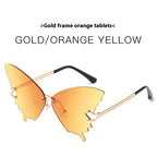 Butterfly Fashion Large Rim Gradient Color Sunglasses - Viexta