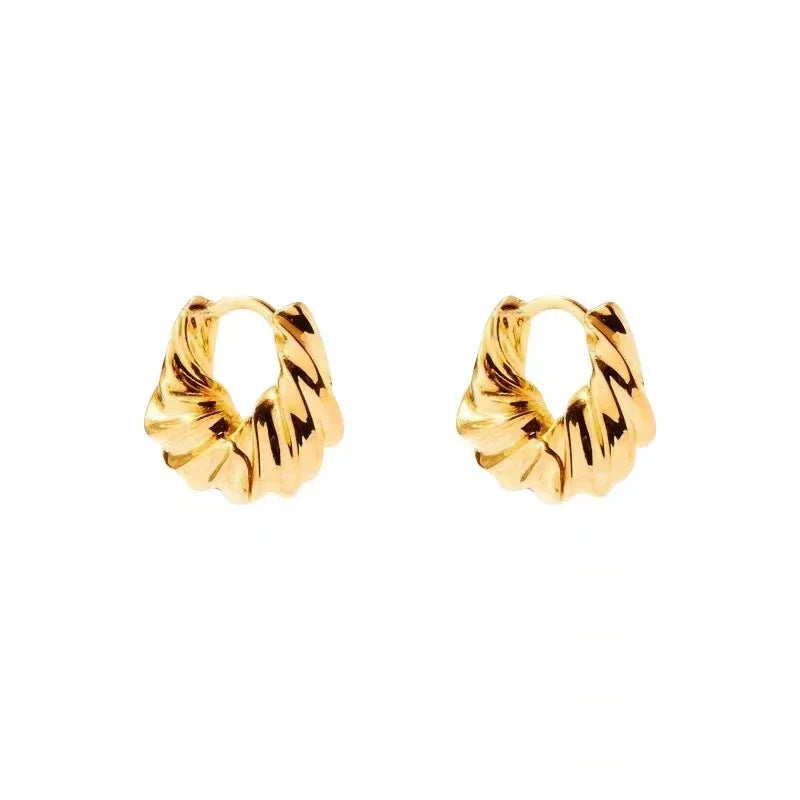 Stainless Steel Twisted Horn Hoops - Viexta