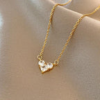 Inlaid Zircon Stainless Steel Combination Necklace - Viexta