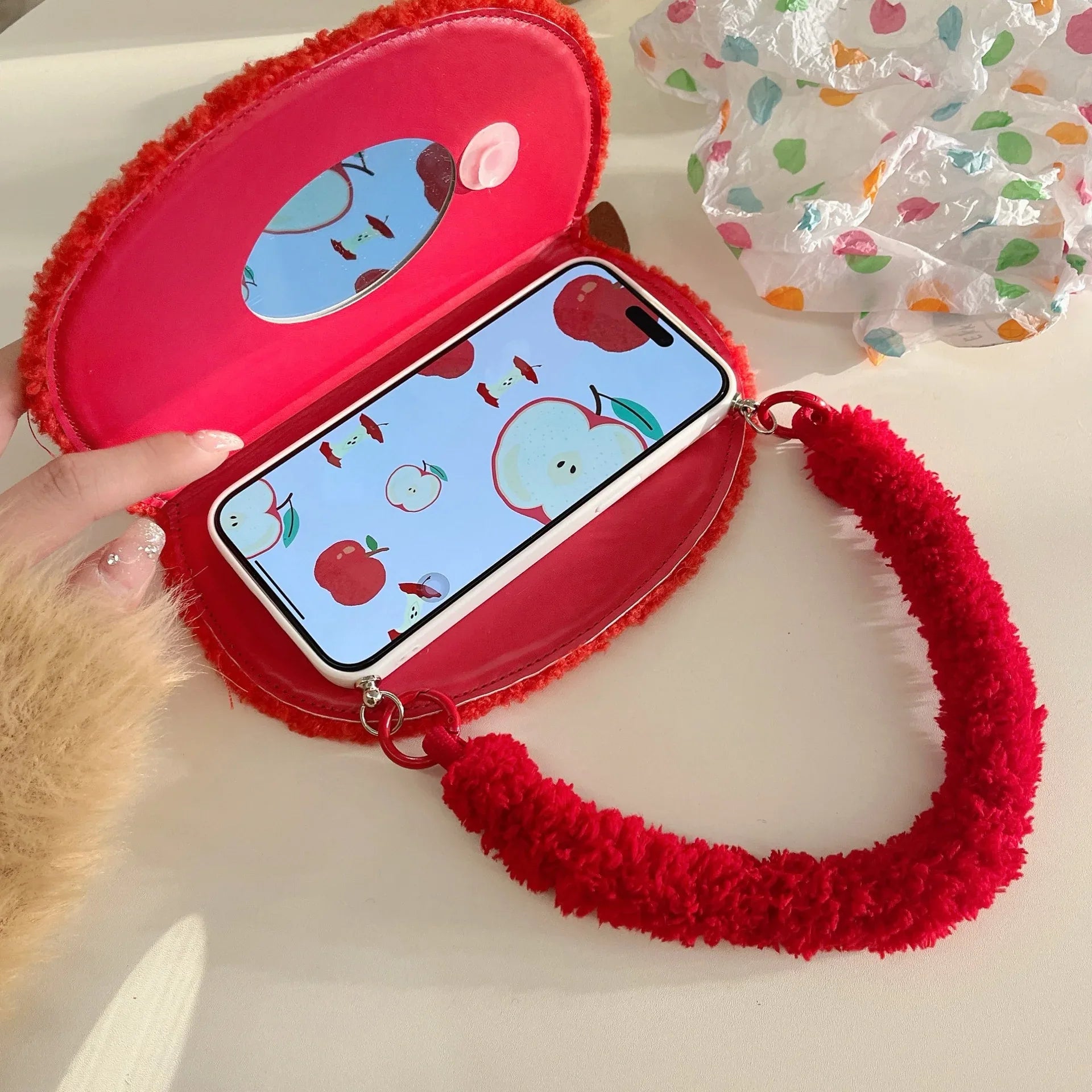 Fluffy Cute Flip-top Handbag iPhone Case - Viexta