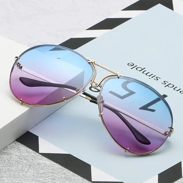 Women's Fashion Lens Sunglasses Gradient Color - Viexta