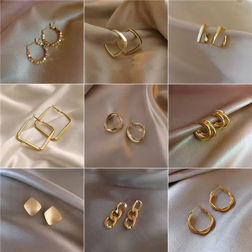 925 Silver Needle Exaggerated Metal Earrings - Viexta