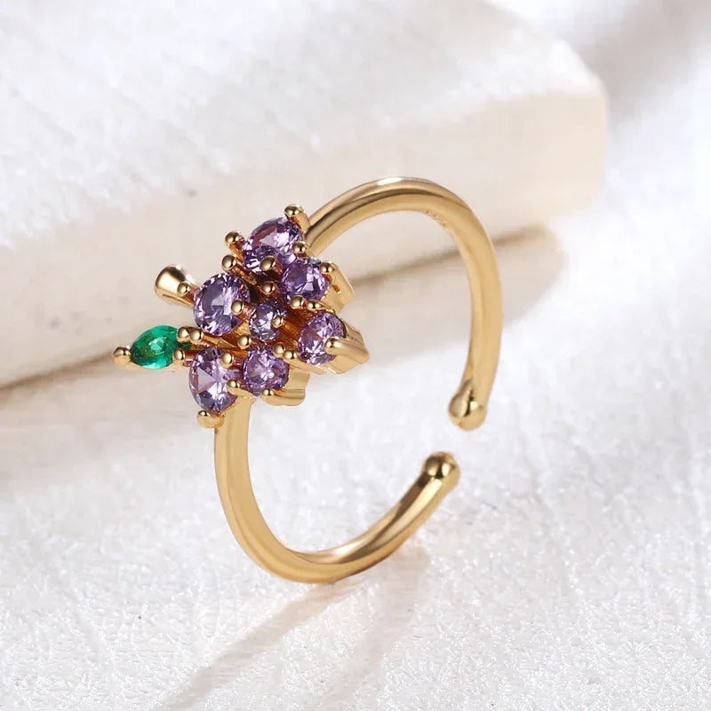 Cute Fruit Grape Ring - Viexta