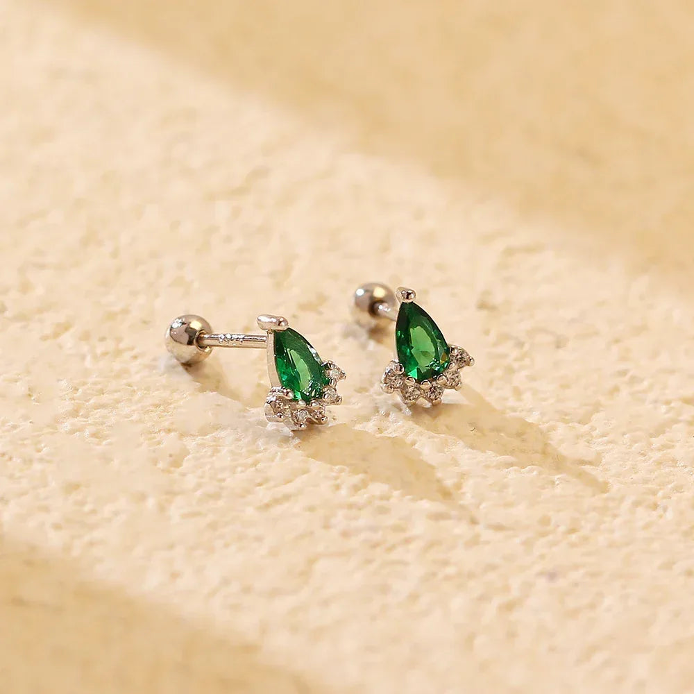 emerald-diamond-screw-ear-studs - Viexta