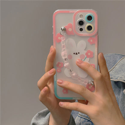 Flower Rabbit Chain Transparent iPhone Case