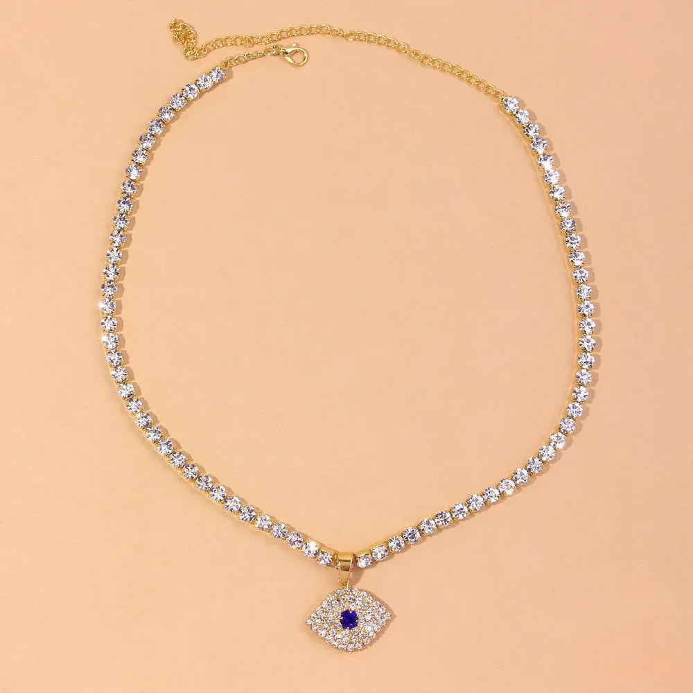 Blue Eyes Exaggerated Pendant Necklace - Viexta