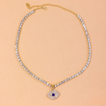 Blue Eyes Exaggerated Pendant Necklace