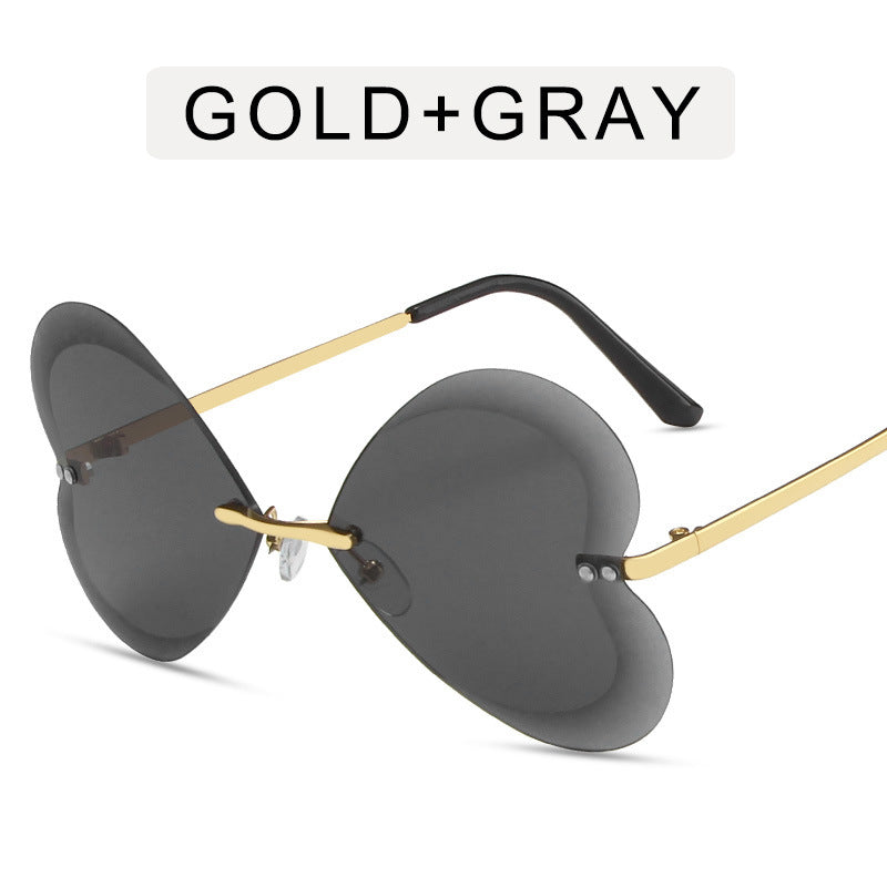Retro Trend Love Metal Sunglasses
