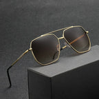 Dual-bridge Sunglasses For Men Retro Design - Viexta