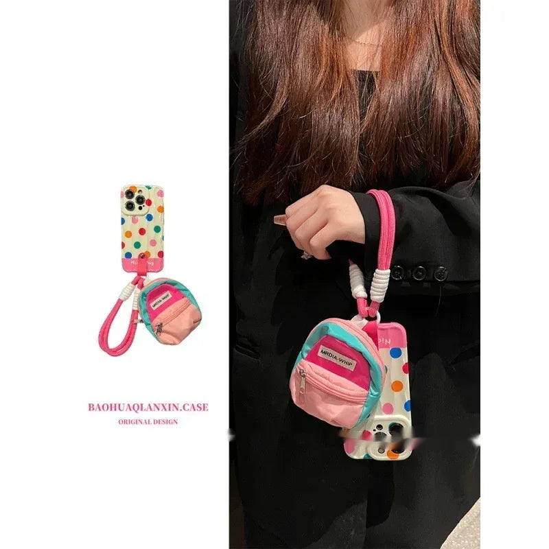 Polka Dot Bookbag iPhone Case - Viexta