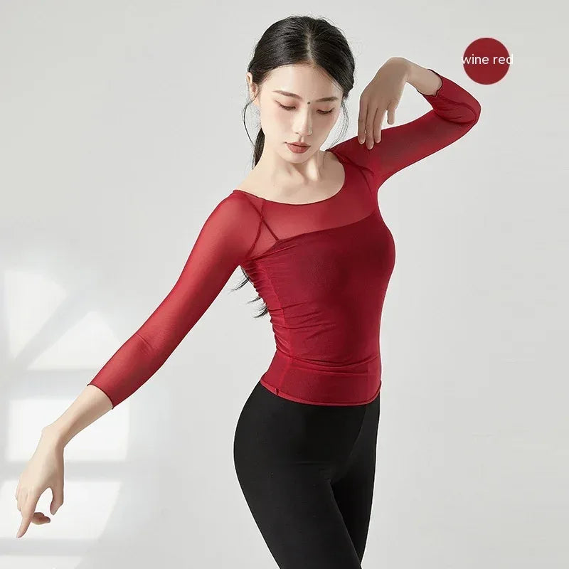 Dress Mesh Top For Women Ballet Practice - Viexta