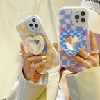 Laser Lattice Love Makeup Mirror iPhone Case - Viexta