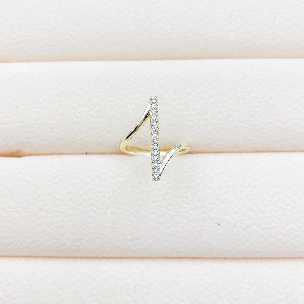 Micro Inlaid Zircon Geometric Ring - Viexta