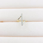 Micro Inlaid Zircon Geometric Ring