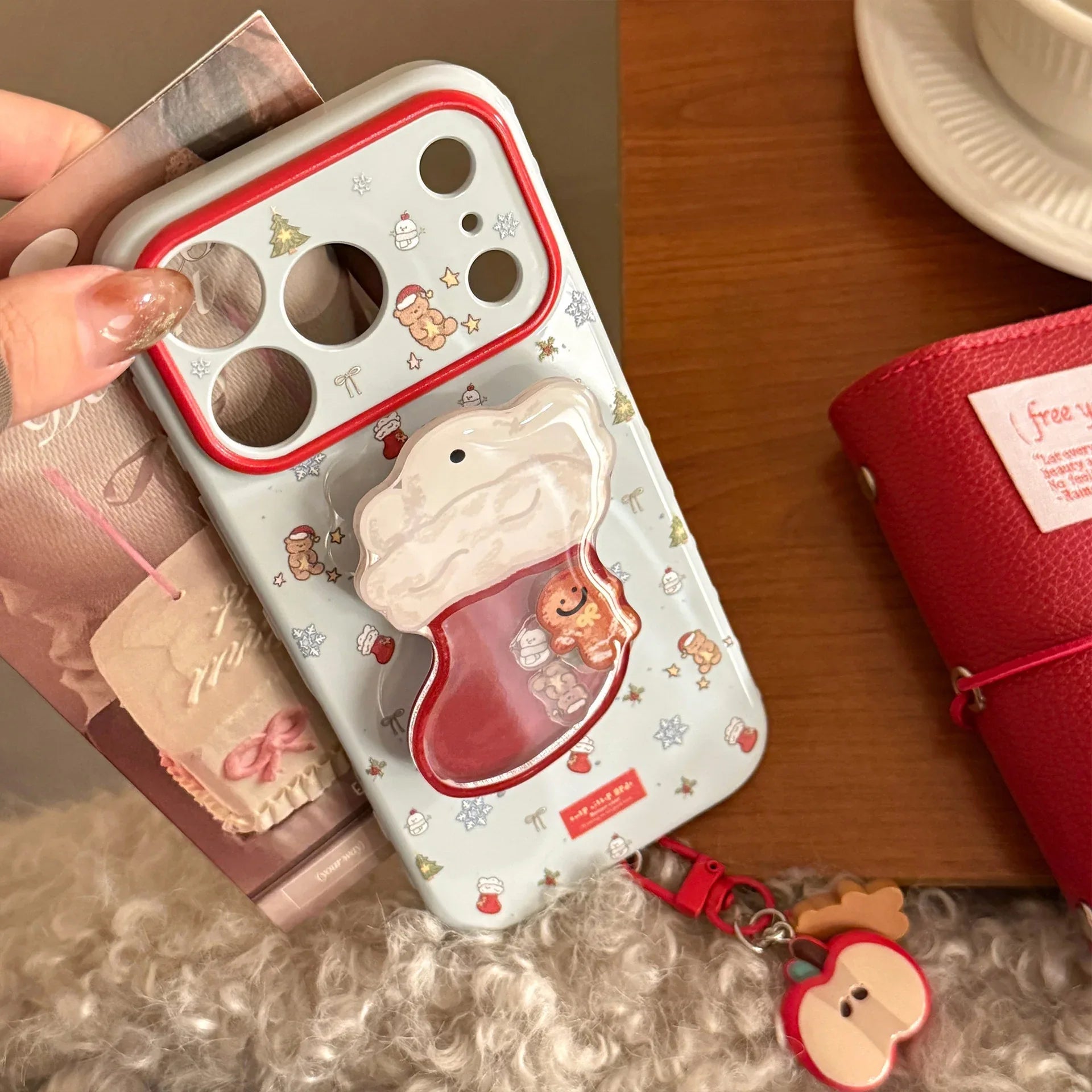 Christmas Stocking Shaker Stand iPhone Case