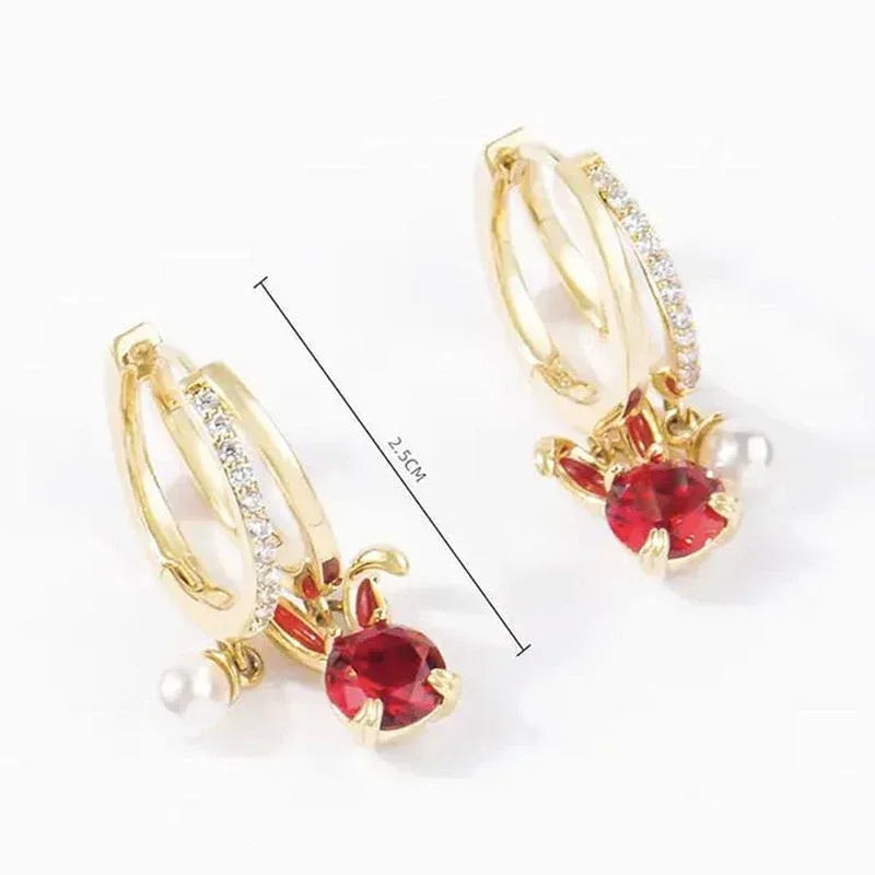 High-grade Pearl Zircon Earrings - Viexta