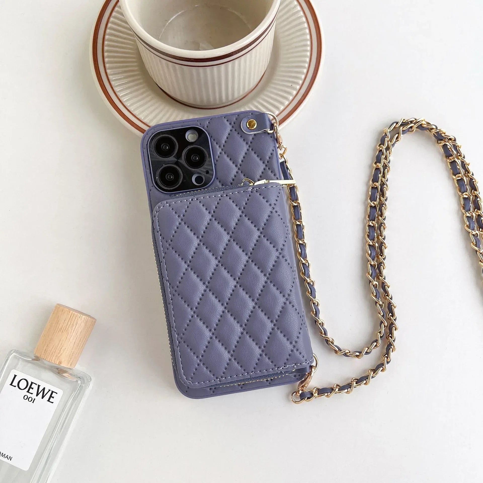 Crossbody Card Case Rhombus iPhone Case - Viexta