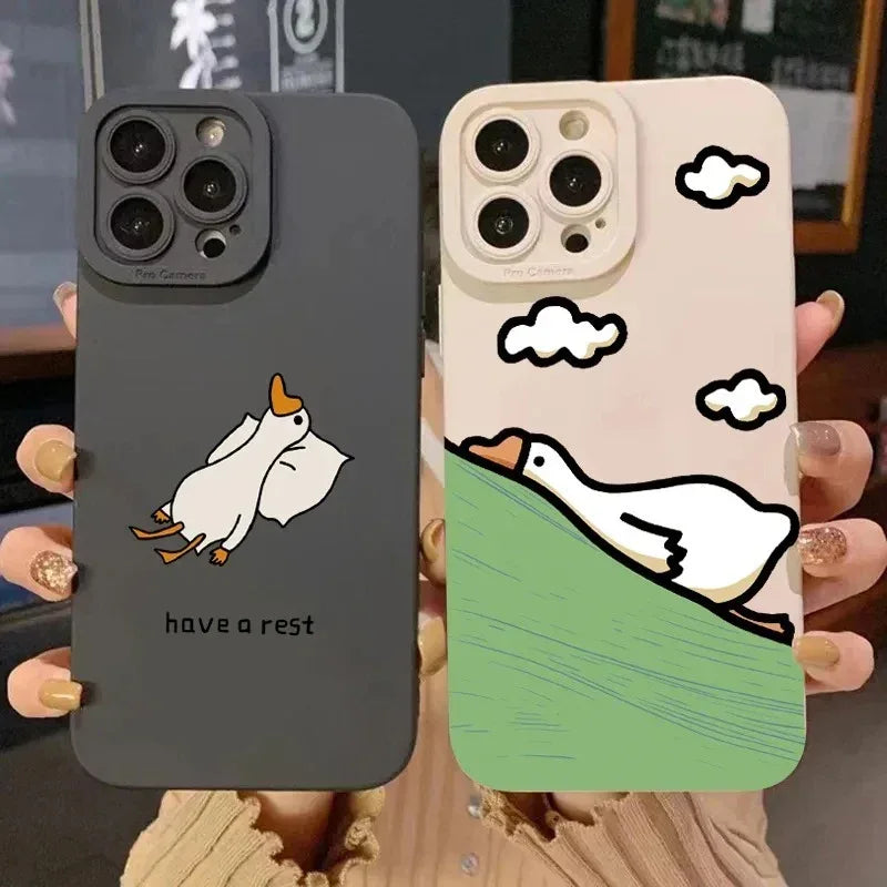 Creative Cute Cartoon Duck Silicone iPhone Case - Viexta
