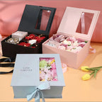 Valentine's Day Birthday Flip Love Letter Flower Box Soap Flower Suit Gift Box - Viexta