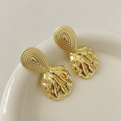 Retro Hong Kong Golden Versatile Earrings