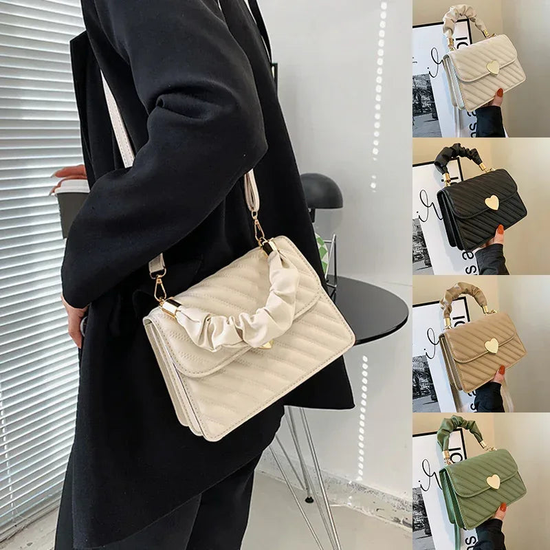 Women Handbags Fashion Chain Shoulder Bags With Love Metal Design - Viexta