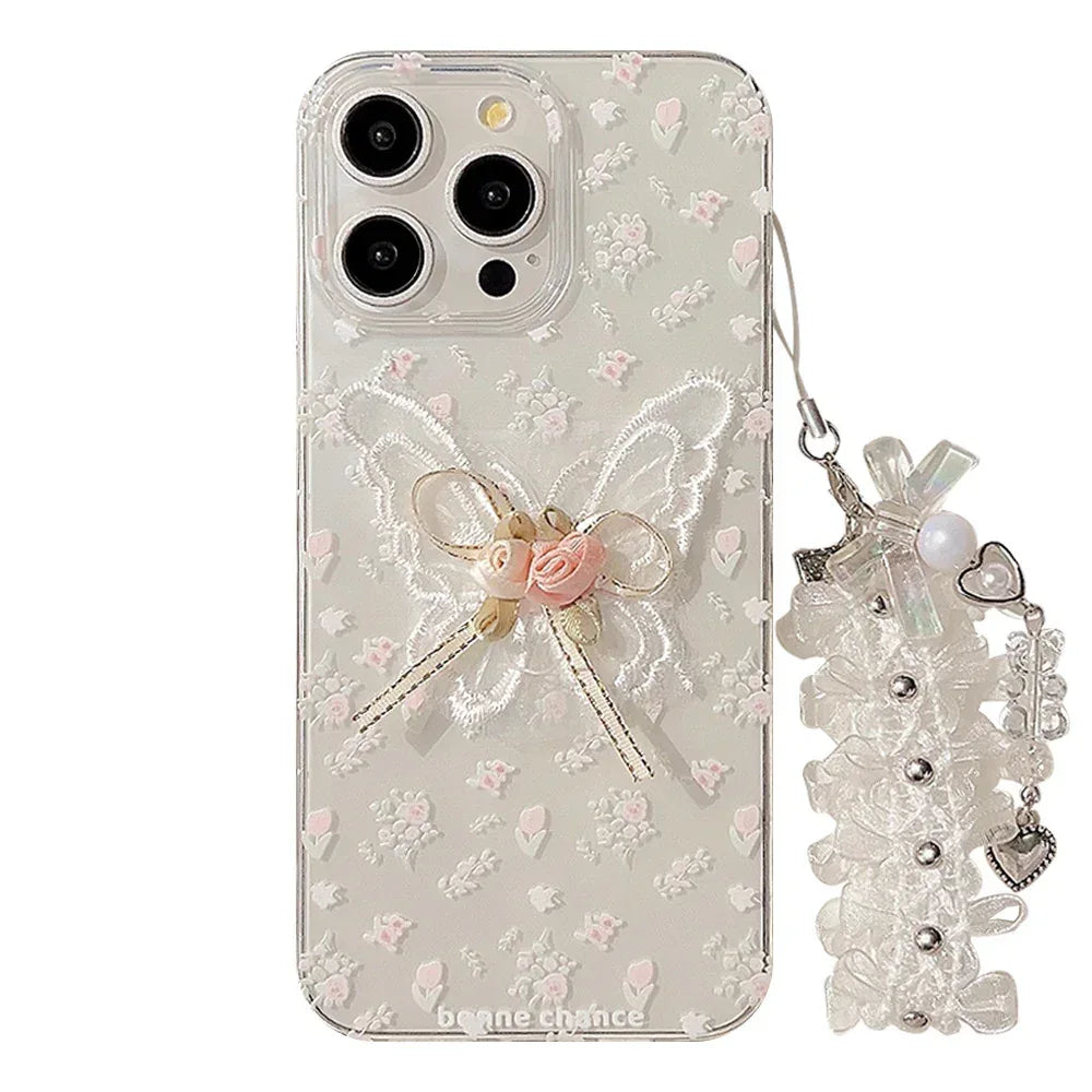Aesthetic Embroidered Butterfly iPhone Case - Viexta